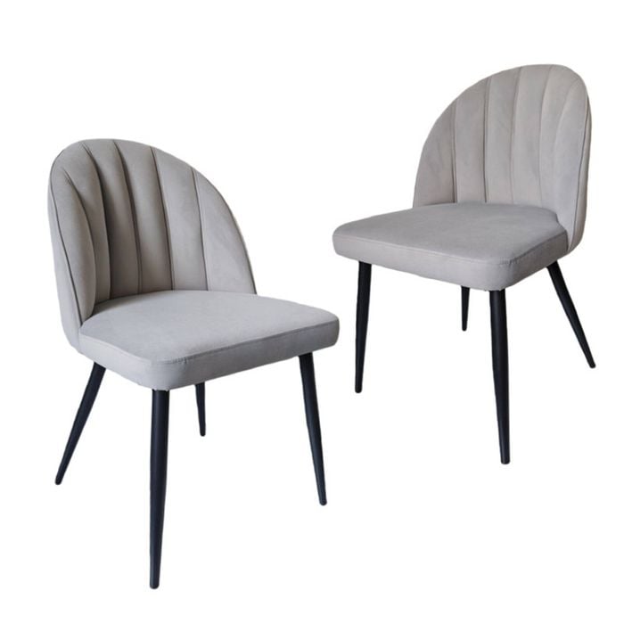 Bribrion X2 Dining Chairs Water And Scratching Resistant Padded Seat Grey