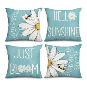 Catzon 4 Pcs Decorative Throw Pillow Covers with HD Printing for Home Decor