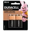 Duracell Coppertop Alkaline 9V Battery 4 Pack