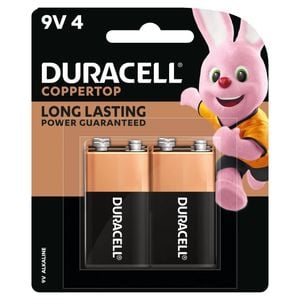 Duracell Coppertop Alkaline 9V Battery 4 Pack