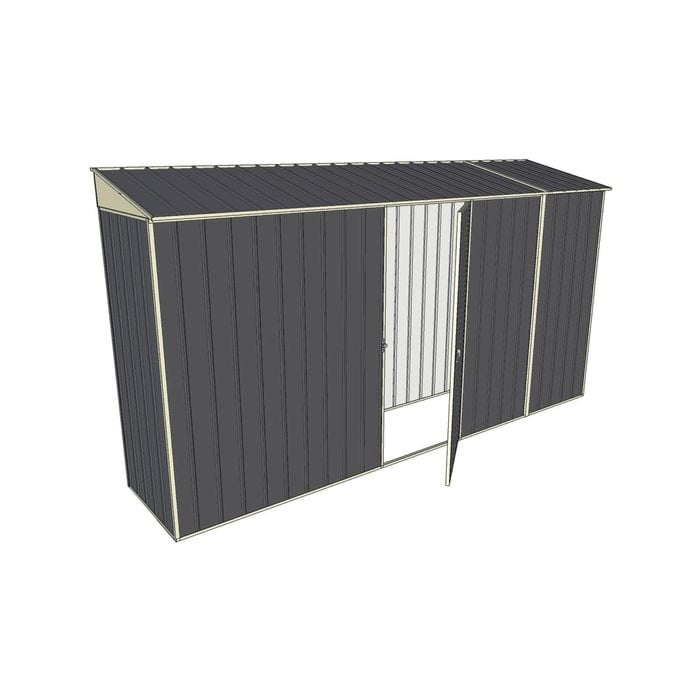 Build-a-Shed 0.8 x 3.7 x 2m Skillion Single Hinged Side Door Shed - Grey