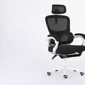 La Bella Black Ergonomic Office Chair - Footrest, Lumbar Support, Adjustable Headrest VELTRA