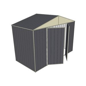 Build-a-Shed 3.0 x 1.5 x 2.3m Front Gable Double Hinged Doors Narrow Shed - Grey