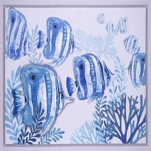 P&P Fish Hand Painting Picture - Elegant Modern Wall Art for Living Room, Bedroom & Office Decor 80x60cm