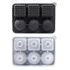 Catzon Silicone Ice Cube Tray with Lid 2 Shapes for Whiskey-Black