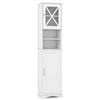 Costway Bathroom Cabinet Tall Storage Cupboard Narrow Floor Cabinet - White