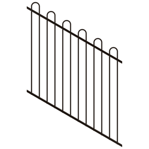 ProtectorAl 0350-1200W x 1200H Satin Black Loop Top Pool Fence Panel Raked 16-30º - Black