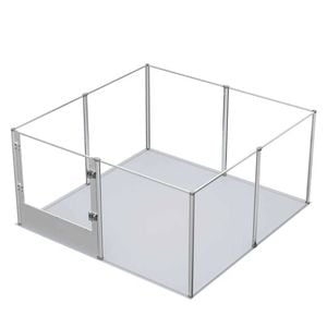 P&P Silver Transparent Acrylic Dog Whelping Box With Door And Safety Lock