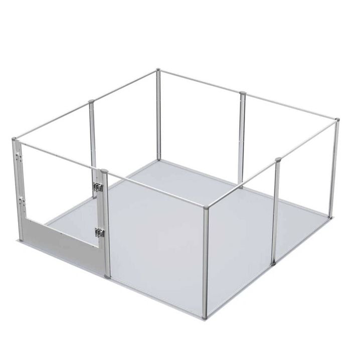 P&P Silver Transparent Acrylic Dog Whelping Box With Door And Safety Lock