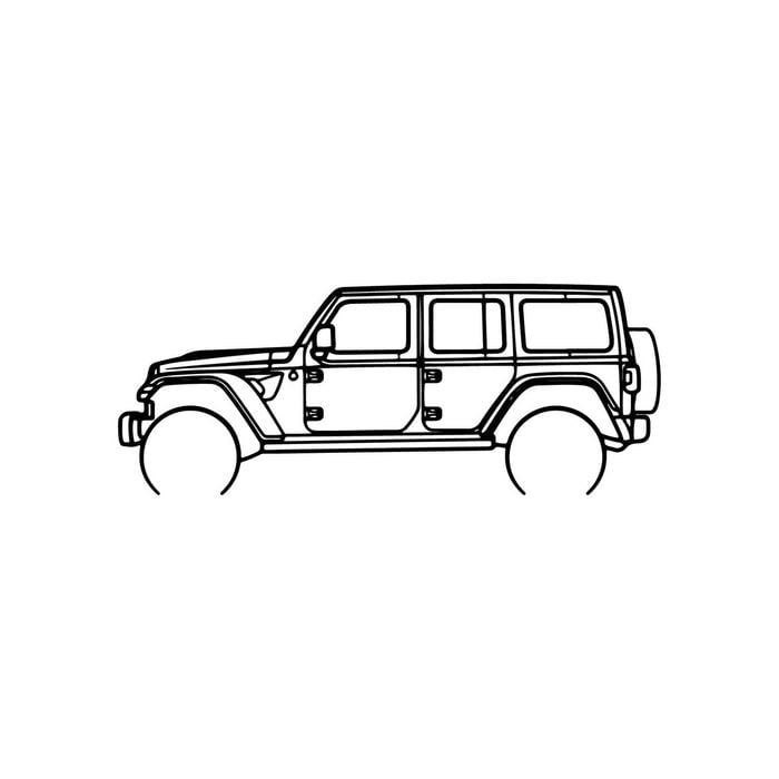 Ignite Laser Jeep 2022 Wrangler Silhouette Metal Wall Art Rustic Metal 23.6inch/60cm