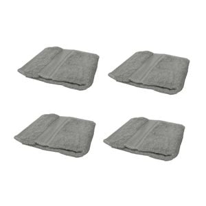 Set of 4 100% Cotton Face Washers Perfect Touch 33 x 33cm Charcoal