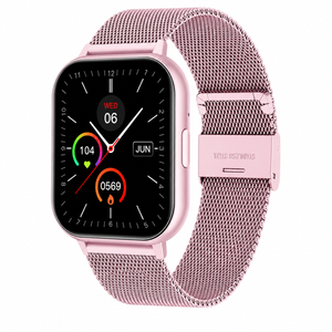 Smart Watch Bluetooth Call Fitness Tracker Heart Rate Blood Oxygen Monitor Lcd Display  Mesh Pink