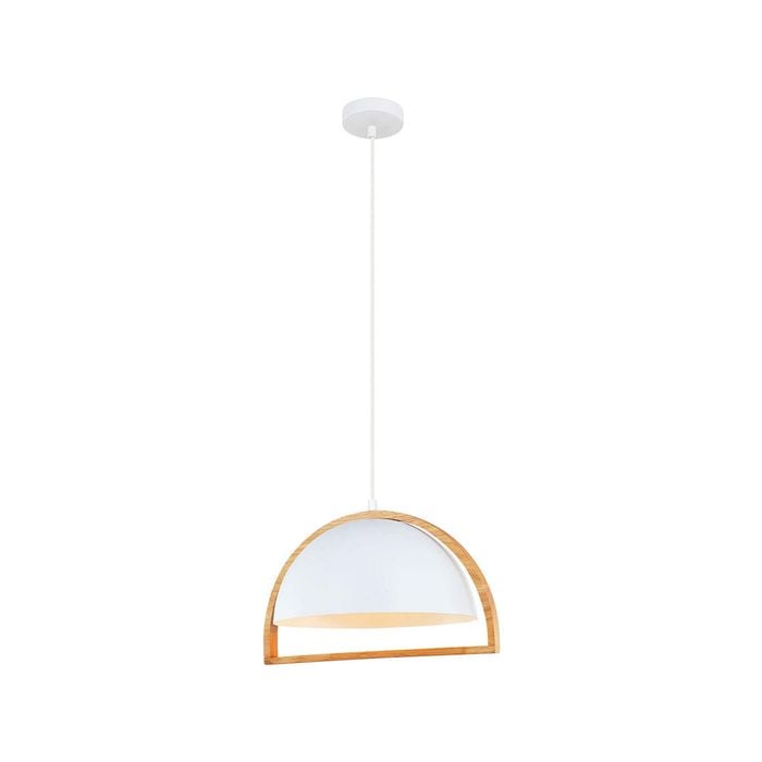 CLA Lighting SWING Dome Wood Frame Pendant Light - White