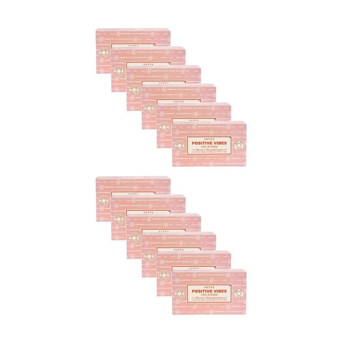 12PK Satya Home Fragrance Scented Incense Sticks Packet Set 15gm Positive Vibes