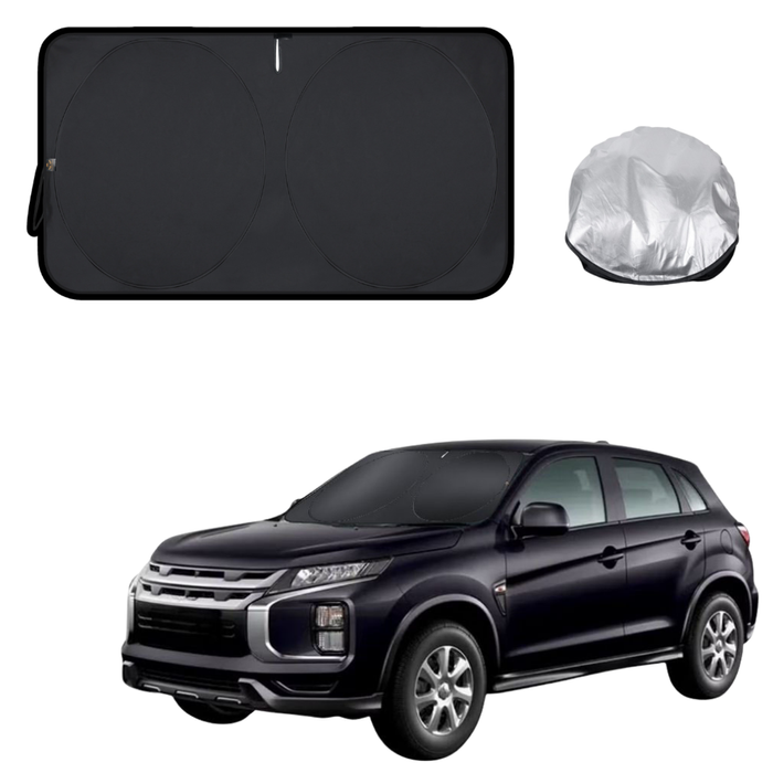 Front Windscreen Sun Shade for Mitsubishi ASX 2023 - Current (GS,ES,MR,LS,GSR,Exceed) - Standard 150 x 85 cm - Black