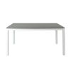 Astro 160cm Outdoor Dining Table Polystone Top Aluminium Frame White