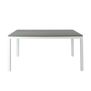 Astro 160cm Outdoor Dining Table Polystone Top Aluminium Frame White
