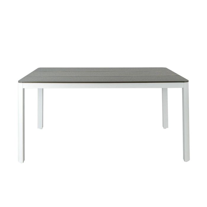 Astro 160cm Outdoor Dining Table Polystone Top Aluminium Frame White