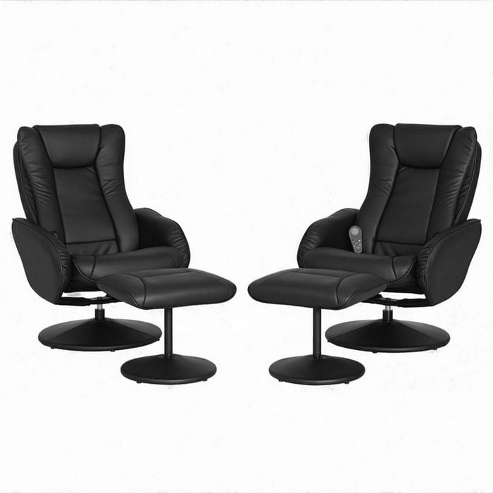 Artiss 2X Recliner Chair Ottoman Heated Massage