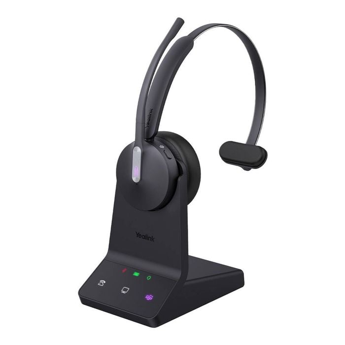 Yealink Bh70 Bluetooth Wireless Mono Headset With Stand Teams Usb-c/a, 3mic Noise Cancellation Up To 35h Talk Time