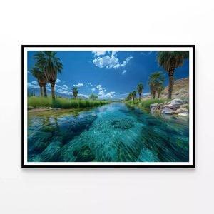 Tropical Island with Trees  Print 100% Australian Made 90x60cm  (Poster)