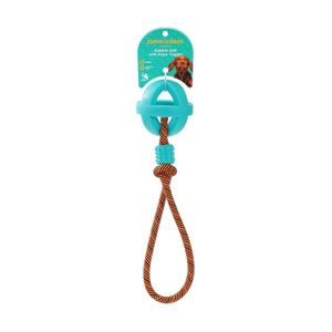 Paws And Claws Pet Dog Toy TPR Ball With Rope Durable Assorted 36x6cm