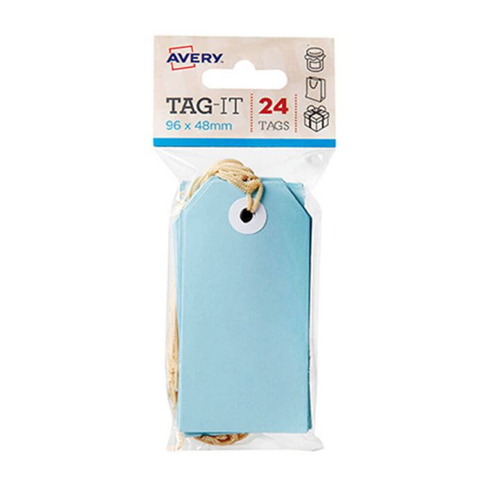 Avery Tags with String 24pk (96x48mm) (Blue)