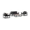Balmoral 2+1+1 Seater Outdoor Aluminium And Teak Lounge Setting