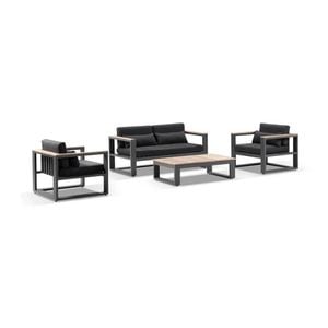 Balmoral 2+1+1 Seater Outdoor Aluminium And Teak Lounge Setting