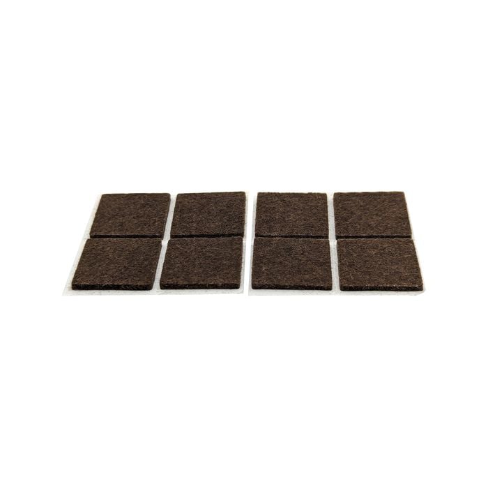 Surface Gard 25 x 25mm Brown Square Felt Floor Protection - 8 Pack 