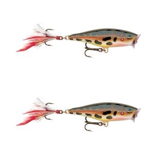 2x Rapala 7cm Skitter Pop Topwater Popper Fishing Lures - Frog