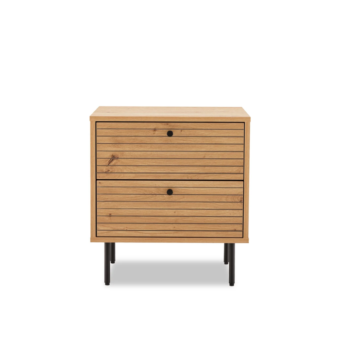 Big Lot Artisian Oak Anya 2 Drawer Bedside