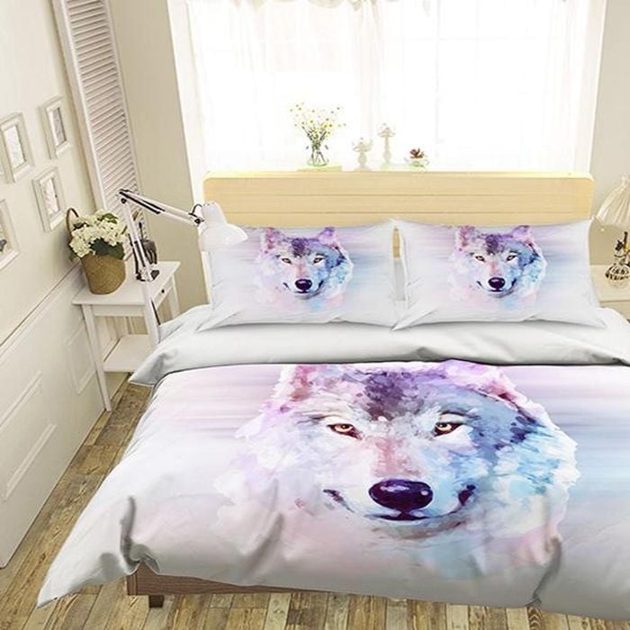 3D Gouache Wolf 245 Bedding Set Pillowcases Quilt Duvet Cover Set Queen King