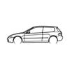Ignite Laser Honda 1995 Civic Silhouette Metal Wall Art Coated Black 23.6inch/60cm