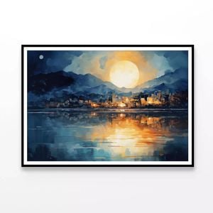 Painting Of a Body of Water  Print 100% Australian Made 120x90cm  (Poster)