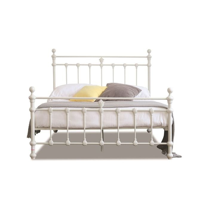 Istyle Modern Classic Valarie Double Metal Bed Frame White