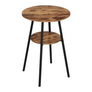Artiss Bar Table Dining 2-Tier Organizer Walnut