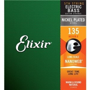 Elixir #15435 Bass Guitar Nanoweb Coating 0.135 Single String