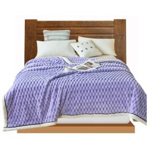 Anycozy Purple Velvet Soft Fluffy Warm Throw Blanket 180x200cm