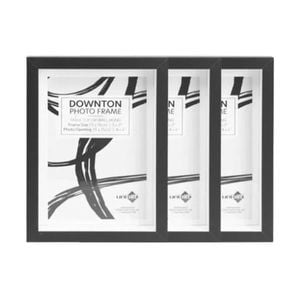 3x Unigift Downtown Matt Frame Portait Landscape Black 13x18cm/5x7 to 4x6"