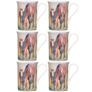 6PK Ashdene Mares & Foals Bay Mare Family Fine Bone China Mug