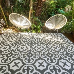 Outdoor Rug  - Lisboa Grey And White - Grey, 180 x 270 cm
