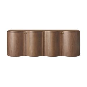 Jaya Wave 215cm 4 Door Buffet Table Storage Unit Walnut