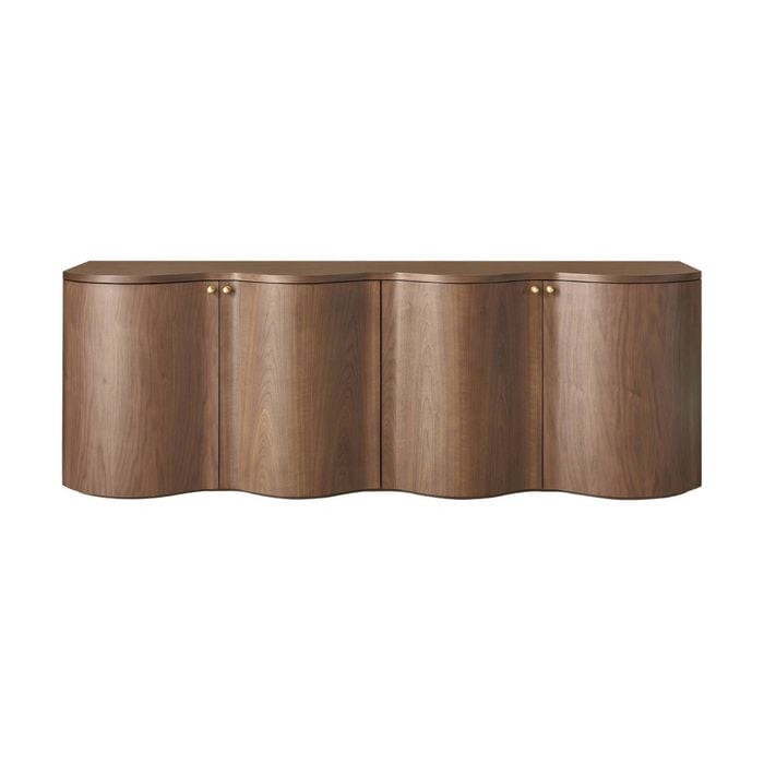 Jaya Wave 215cm 4 Door Buffet Table Storage Unit Walnut