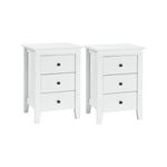 Costway 2x Bedside Tables Wood White