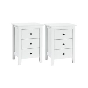 Costway 2x Bedside Tables Wood White