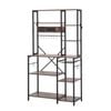 Artiss Kitchen Bakers Rack with Power Outlets Hooks Pull Out Basket 96CMX170CM Microwave Stand