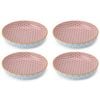 4PK Mikasa Geometric Ceramic Bowl Round Dinnerware 21cm Blue