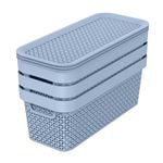 Ezy Storage 5.2L Mode Decorative Basket With Lid - 3 Pack