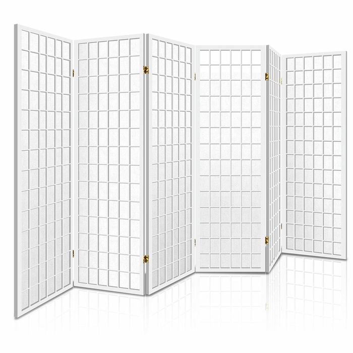 Artiss 6 Panel Room Divider Screen Timber White